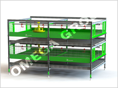 Broiler chicken battery cage system